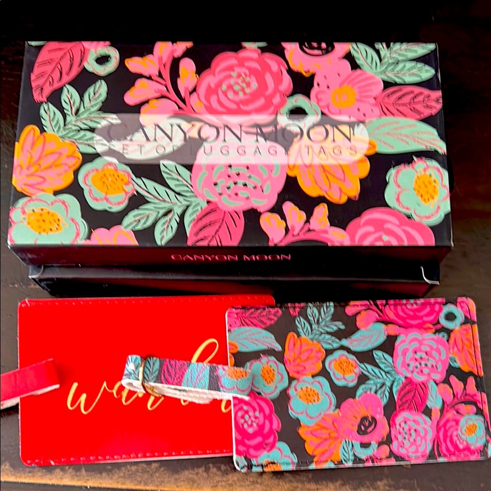 Canyon Moon Floral Luggage Tags